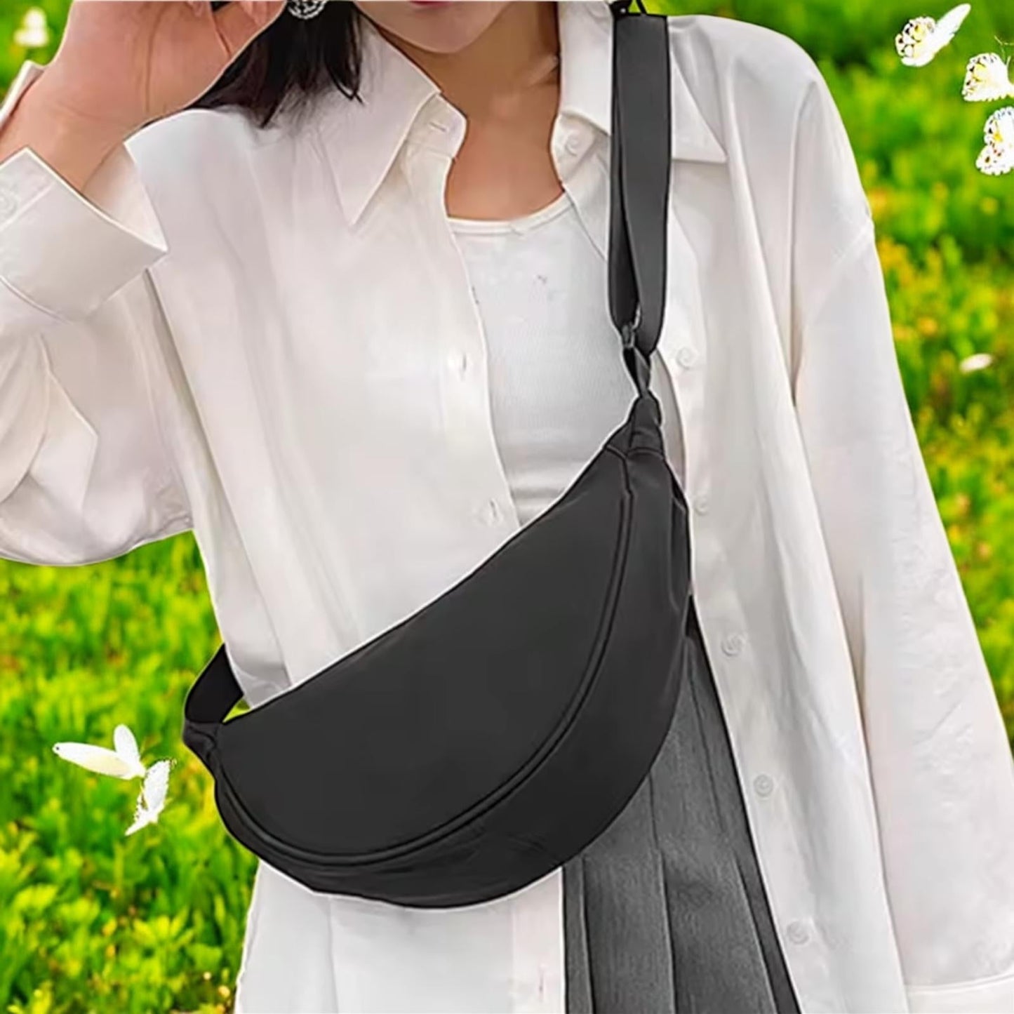 Sacoche banane noire Glaia Collection