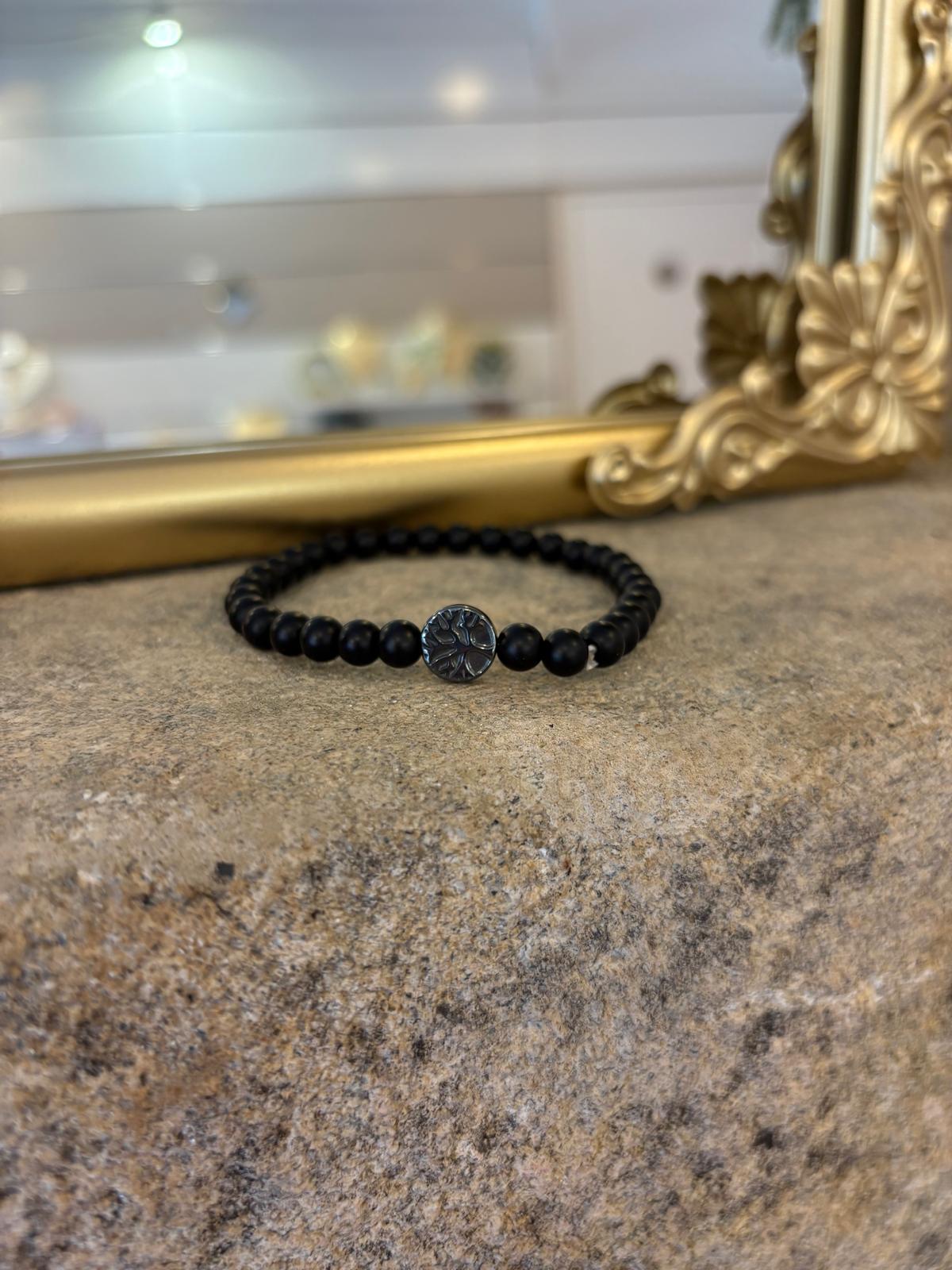 Bracelet arbre de vie noir Glaia Collection