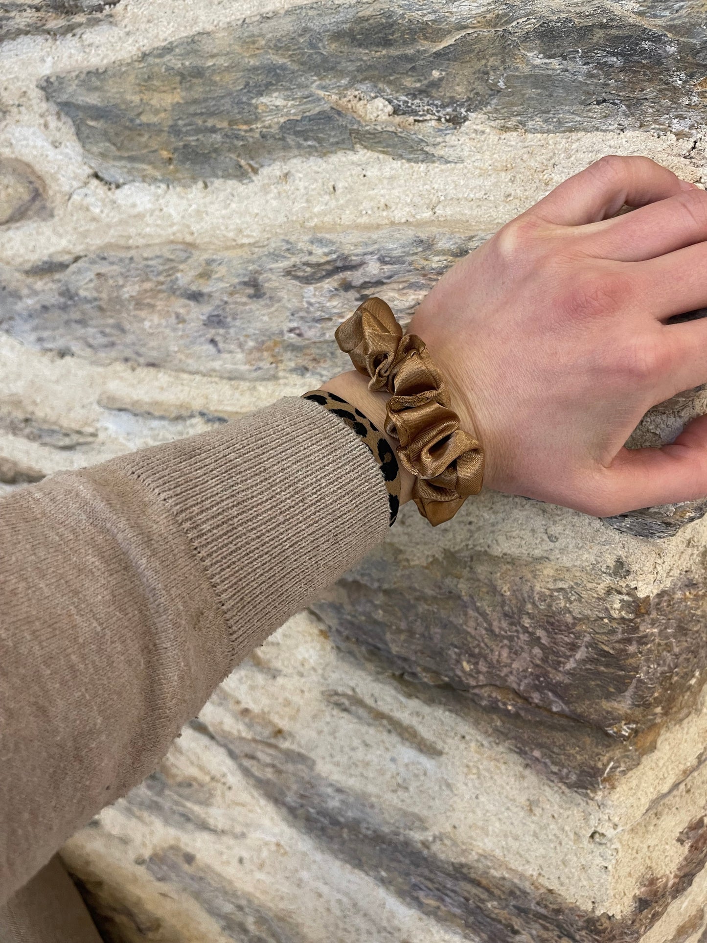 Chouchou Ève camel doré Glaia Collection