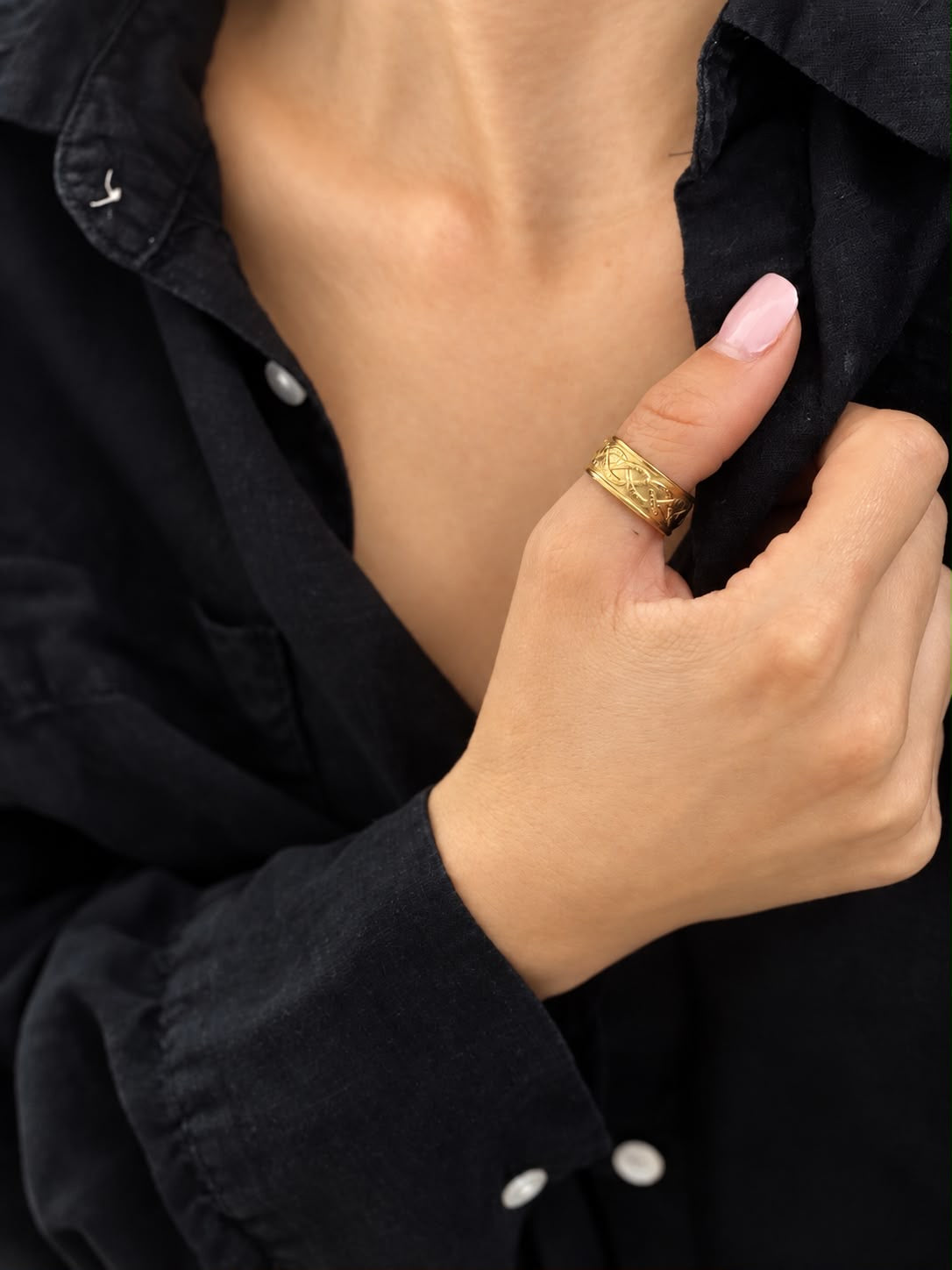 Bague Large Gravée Glaia Collection