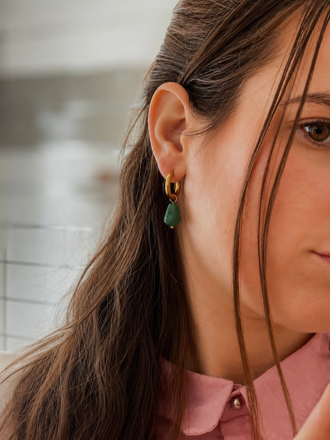 Boucles d’oreilles, Green Glaia Collection