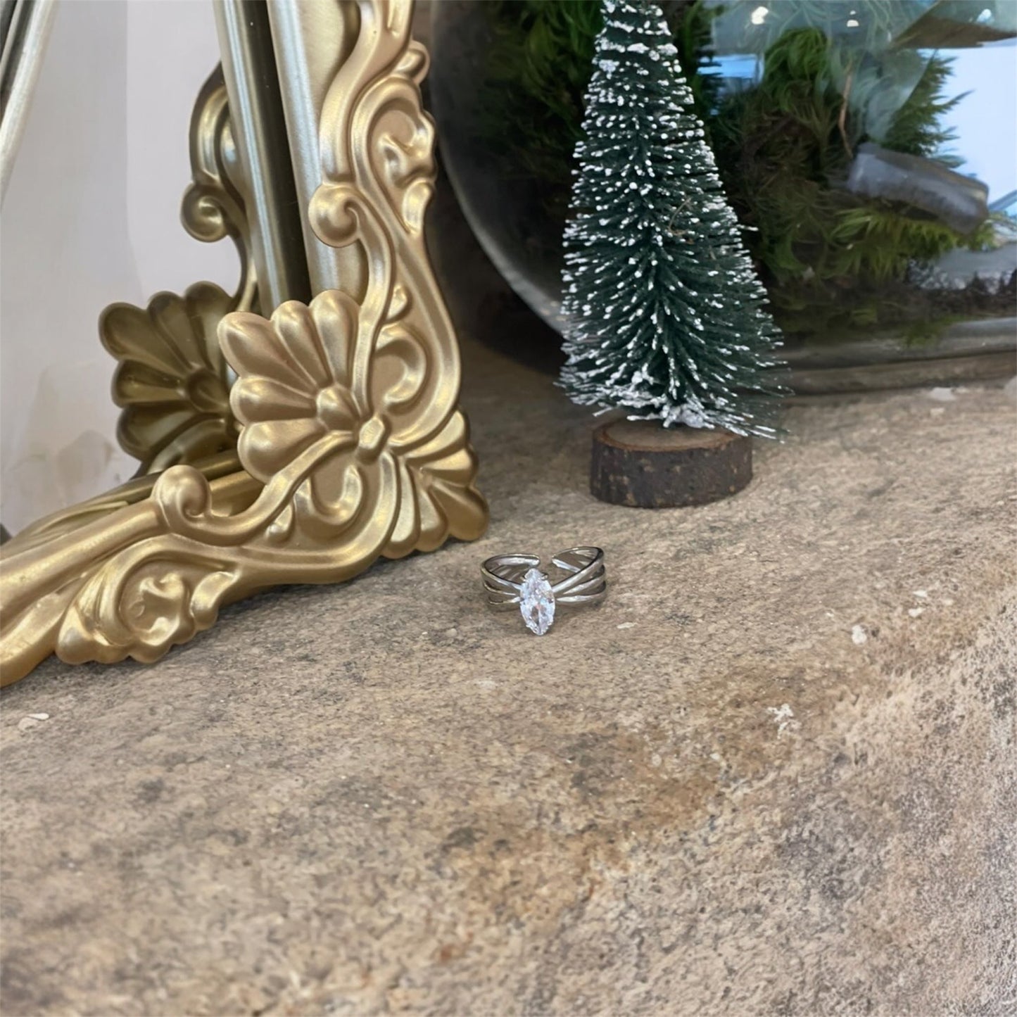 Bague Marquise – Acier Inoxydable & Zirconium Glaia Collection