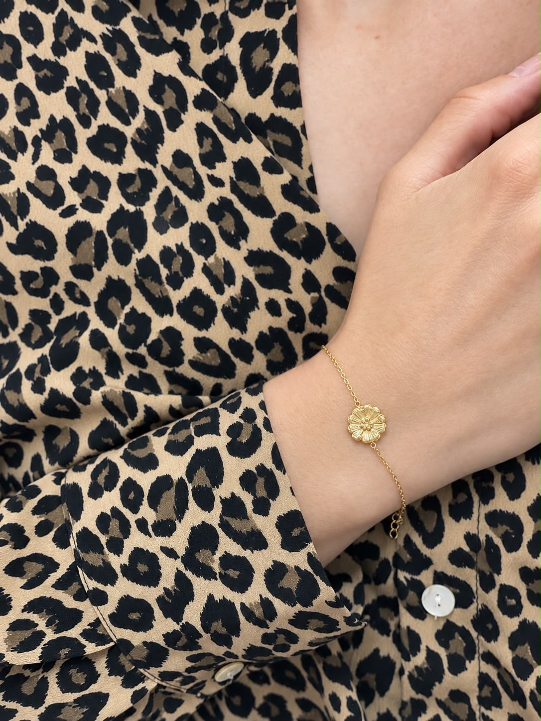 Bracelet Fleur — chaîne fine dorée, 3 modèles au choix Glaia Collection