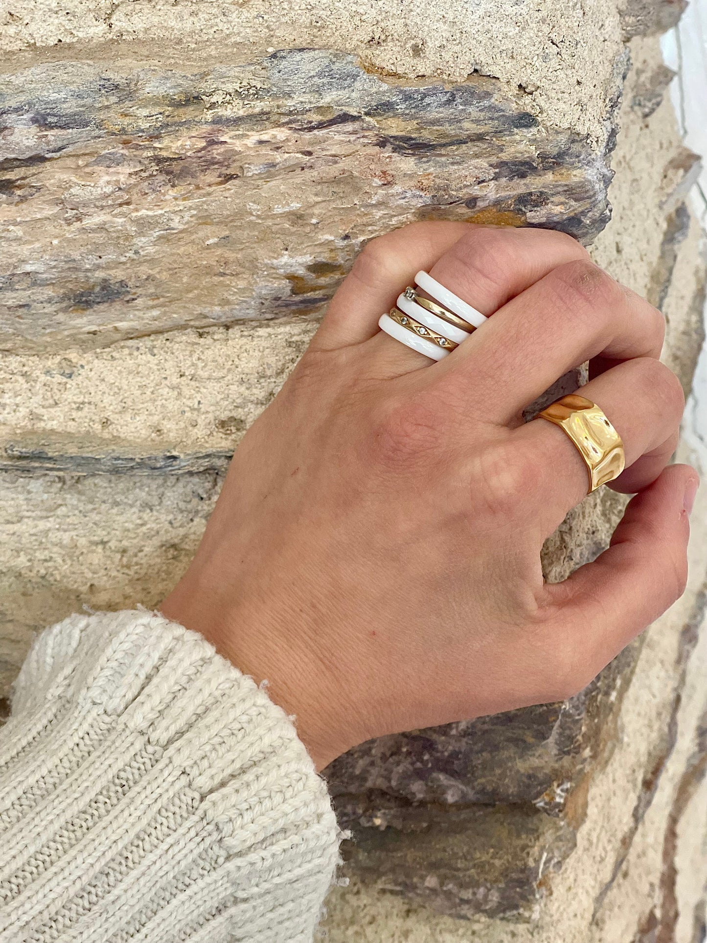 Bague Lalie doree martelee Glaia Collection