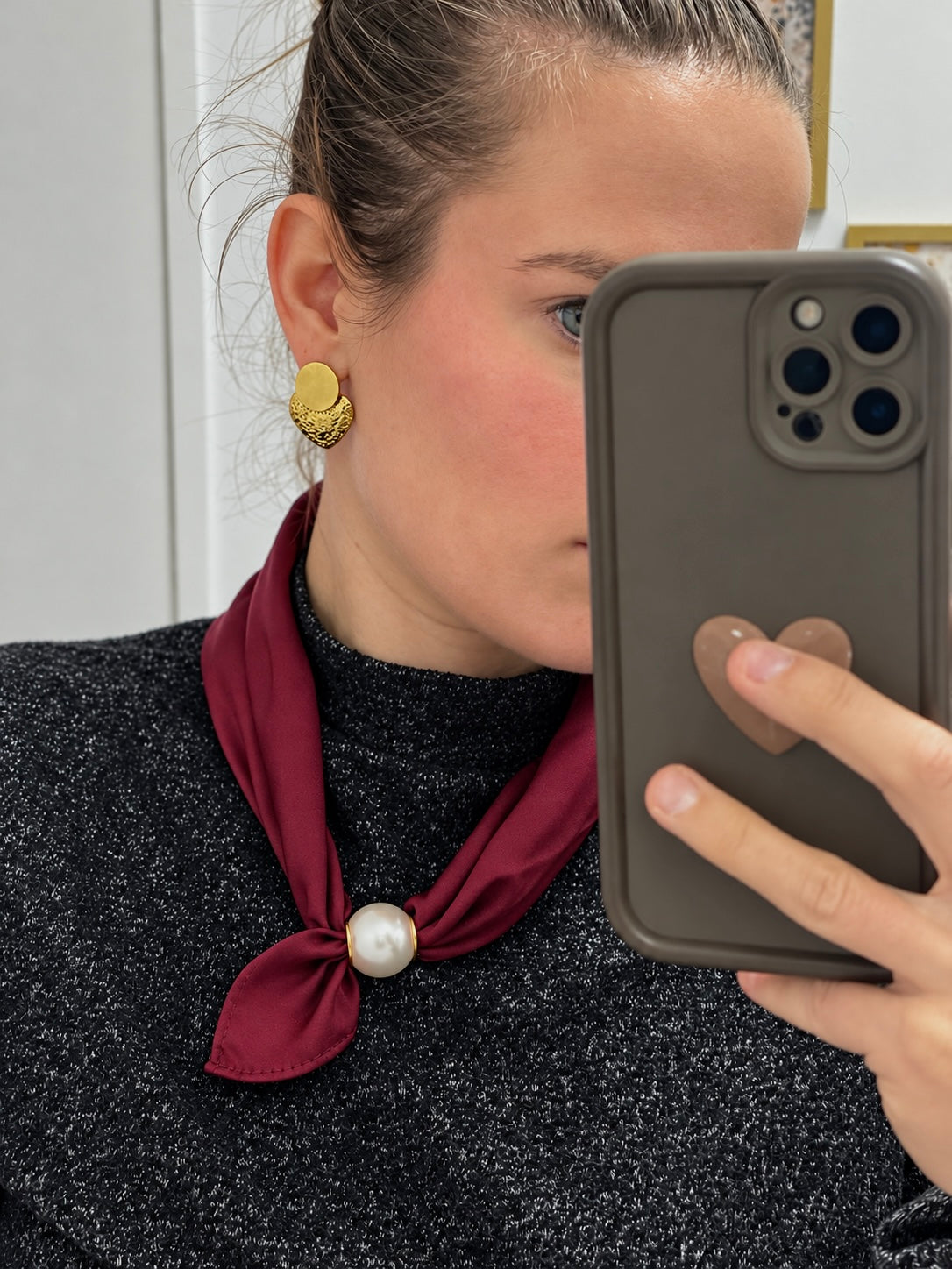 Foulard Perle — foulard satin à bijou aimanté, 7 coloris Glaia Collection