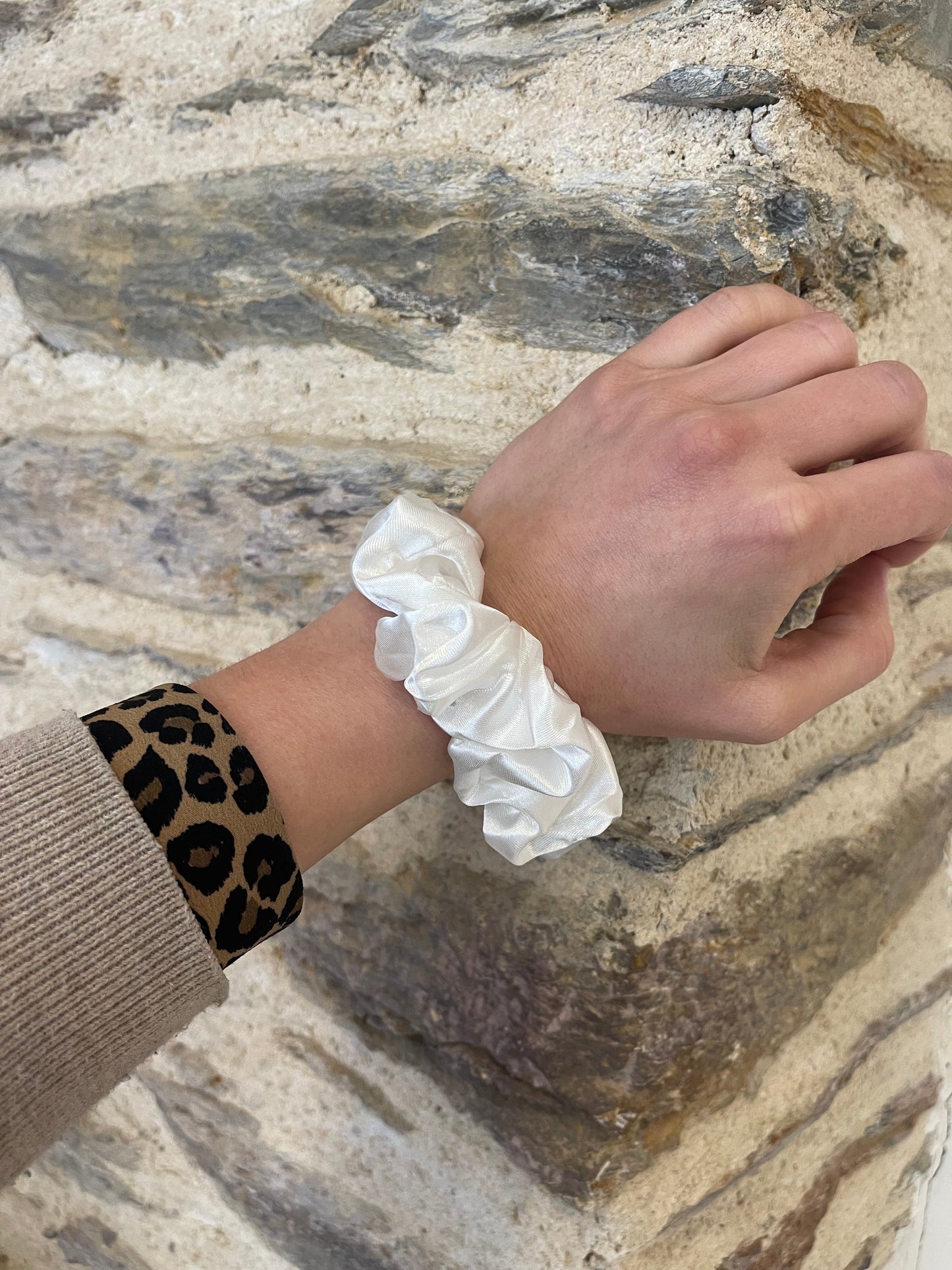 Chouchou satin blanc Glaia Collection