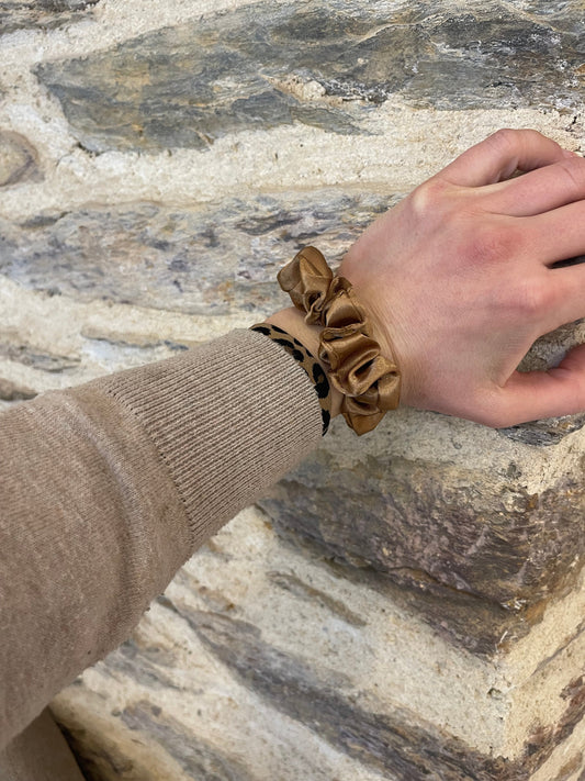 Chouchou Ève camel doré Glaia Collection