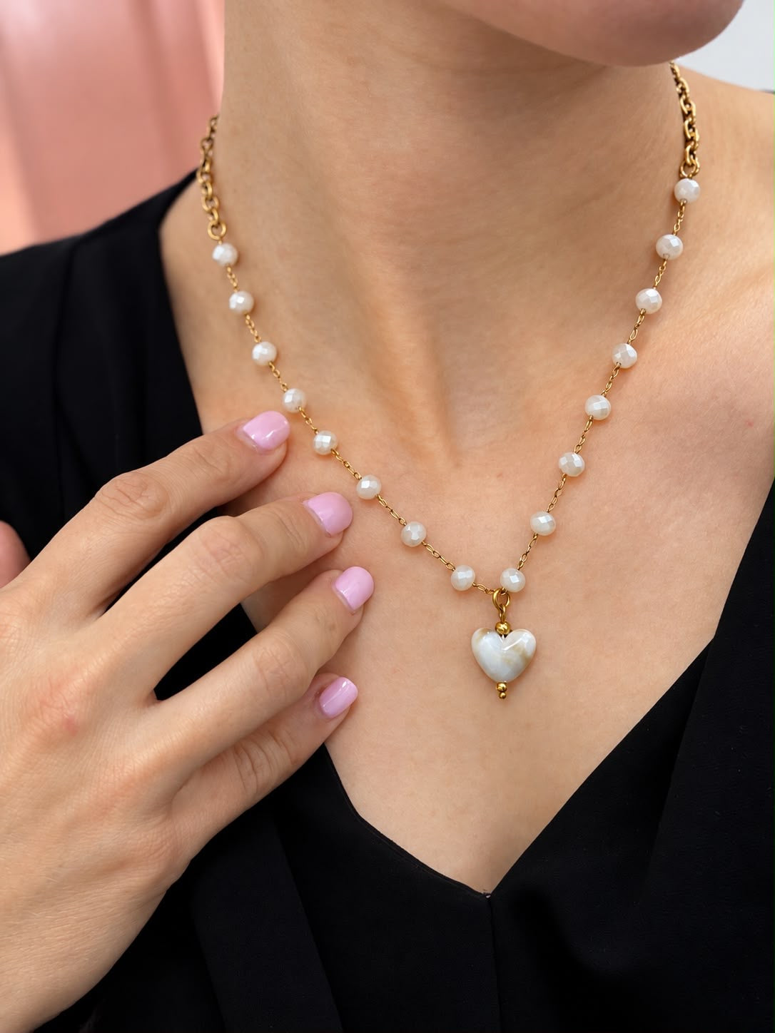 Collier Cœur Nacre Glaia Collection