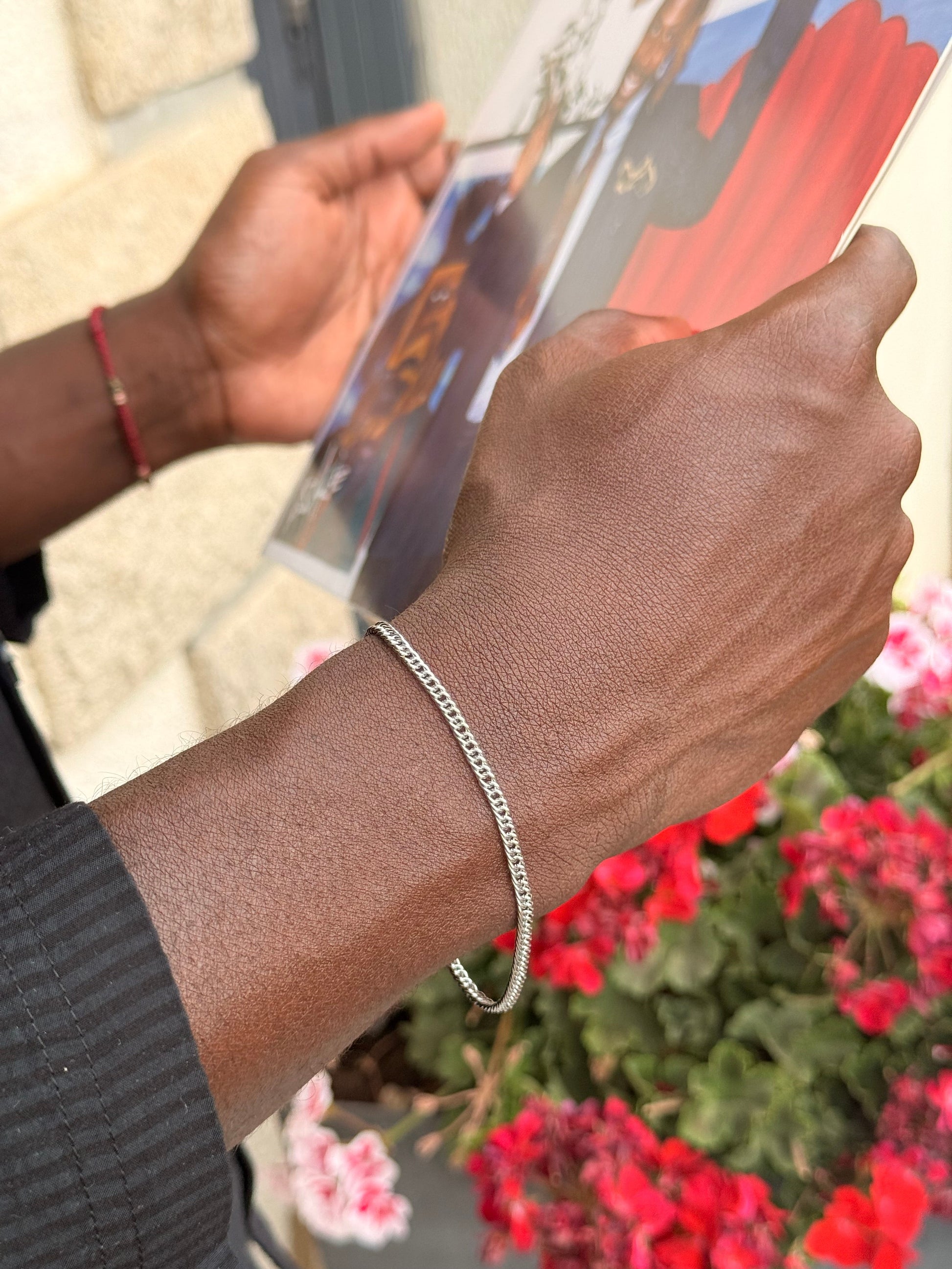 Bracelet Marceau — gourmette fine homme, acier inoxydable Glaia Collection