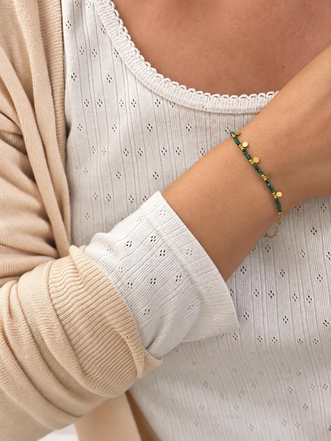 Bracelet Perles Vertes Glaia Collection