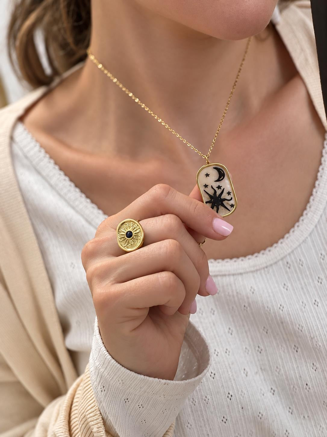 Collier Médaille Lune & Soleil Glaia Collection