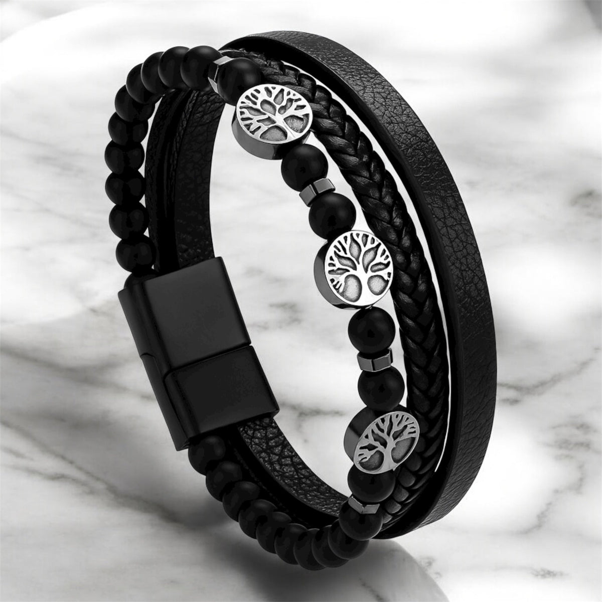 Bracelet Homme Multirangs Arbre de Vie Glaia Collection