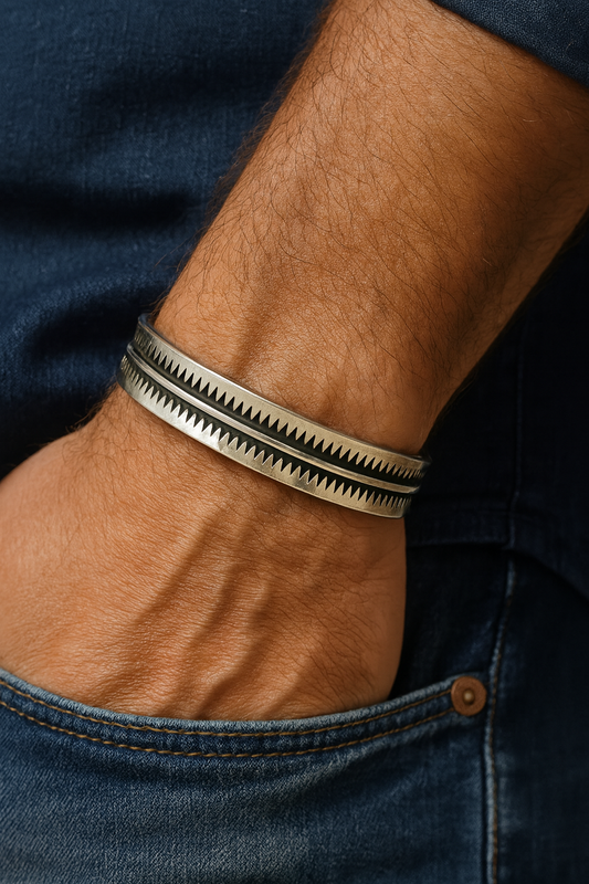 Bracelet Homme Manchette – Gravures Tribales Glaia Collection