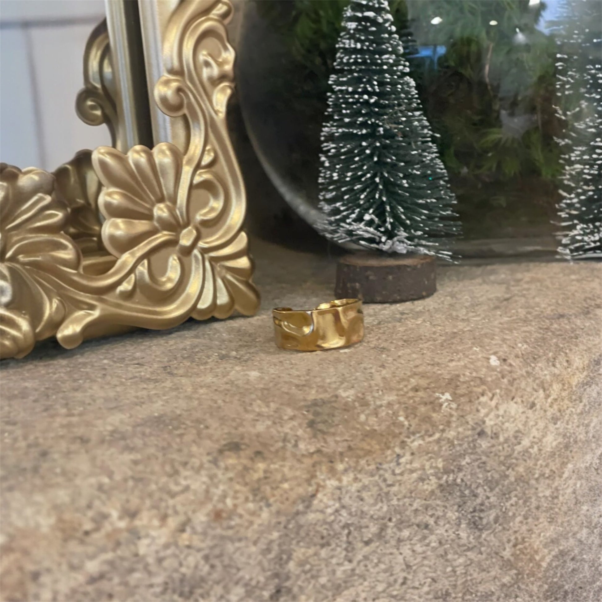 Bague Dorée Martelée Glaia Collection