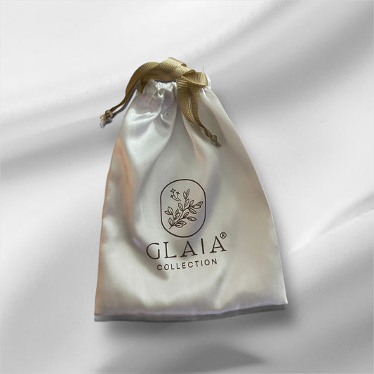 Pochon Blanc en Satin avec Logo “Glaia Collection” Glaia Collection