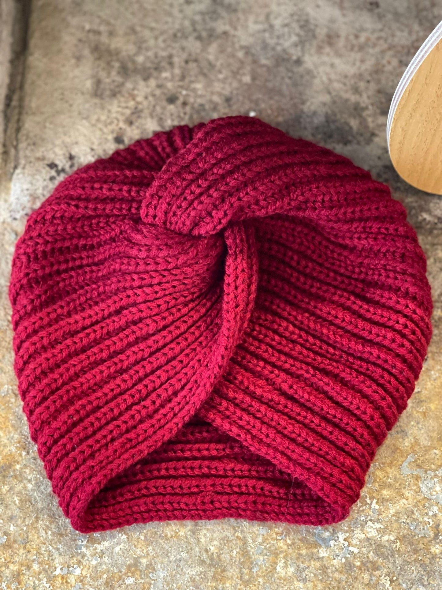 Bonnet-Turban Anastasia en laine beige Glaia Collection