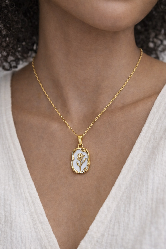 Collier Tulipe Émaillée Glaia Collection