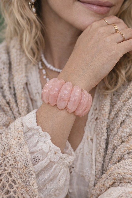 Bracelet Émeraude Brume – Résine Marbrée Glaia Collection