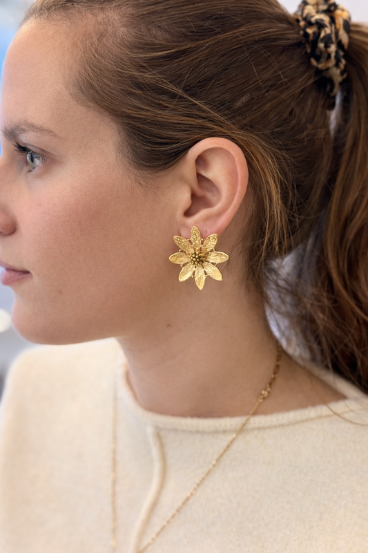Boucles d’oreilles Fleur Dorée Aliexpress