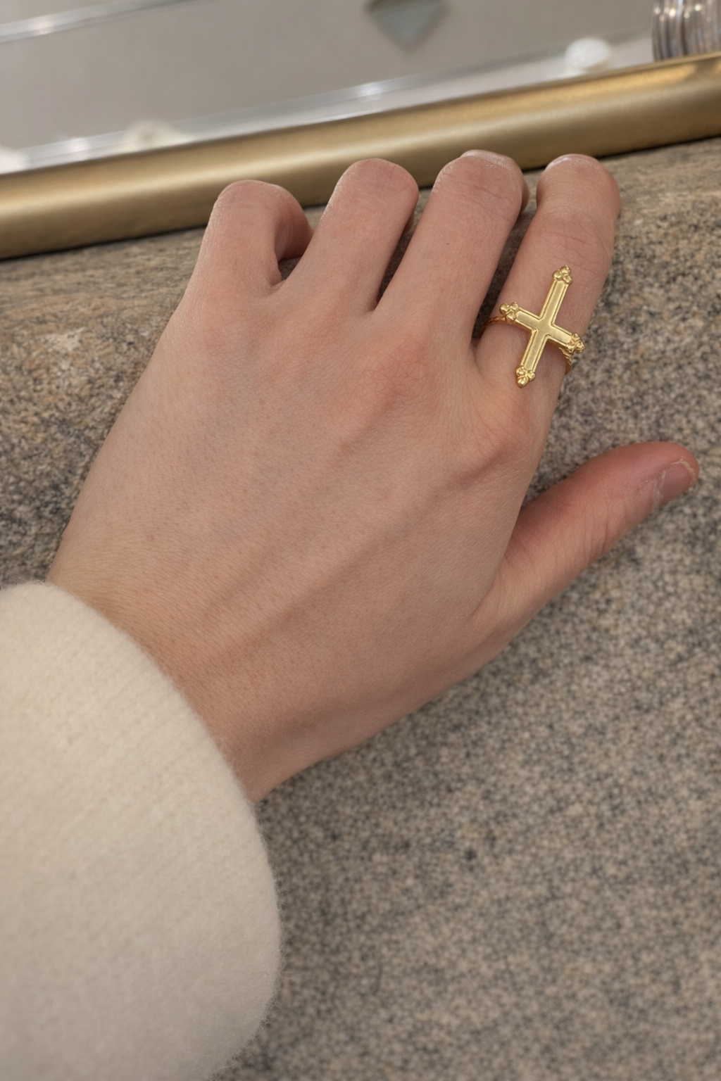 Bague Croix Dorée Glaia Collection