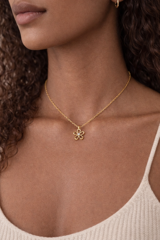 Collier Fleur minimaliste Dorée