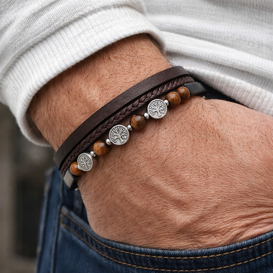 Bracelet Homme Multirangs Arbre de Vie