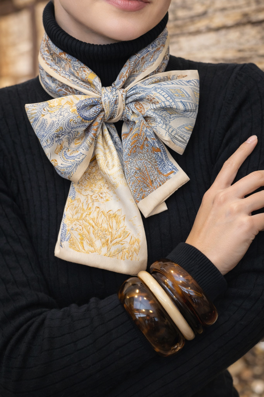 Foulard Riviera Bleu & Sable