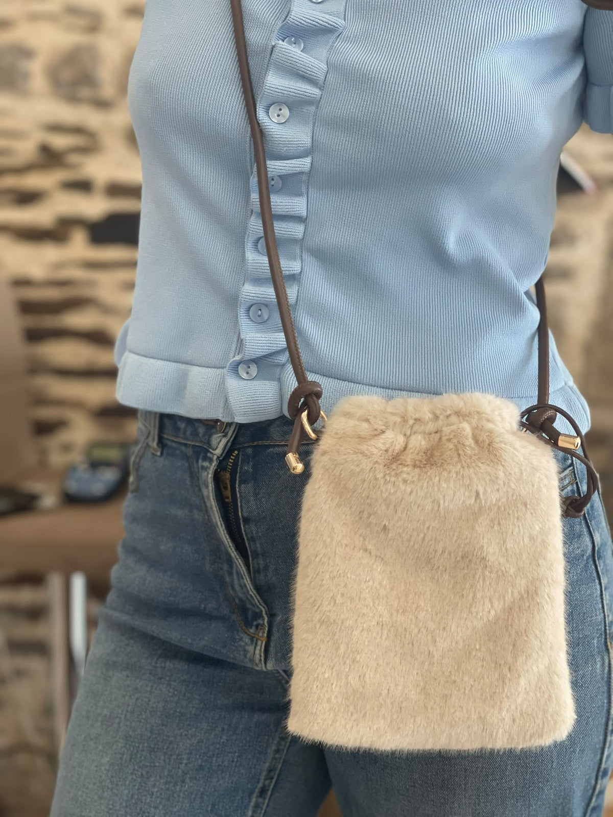 Sac seau en fausse fourrure Glaia Collection