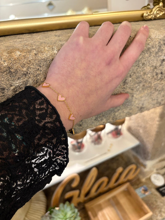 Bracelet coeur rose Glaia Collection